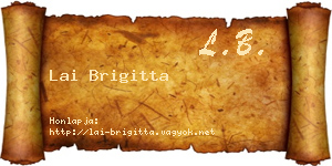 Lai Brigitta névjegykártya